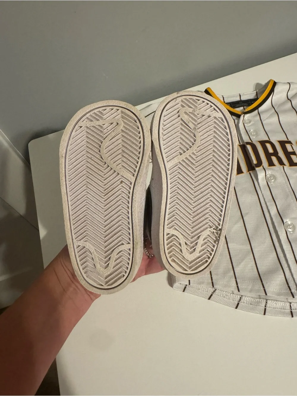 Nike Kids Padres Jersey with matching Nike Blazer shoes